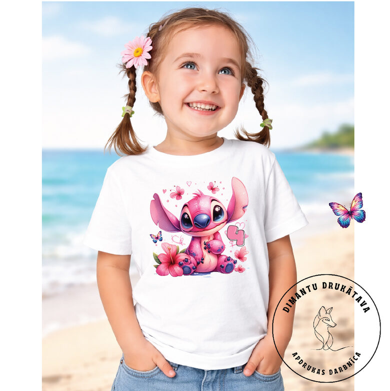 T krekls ar apdruku ROZĀ STICH 