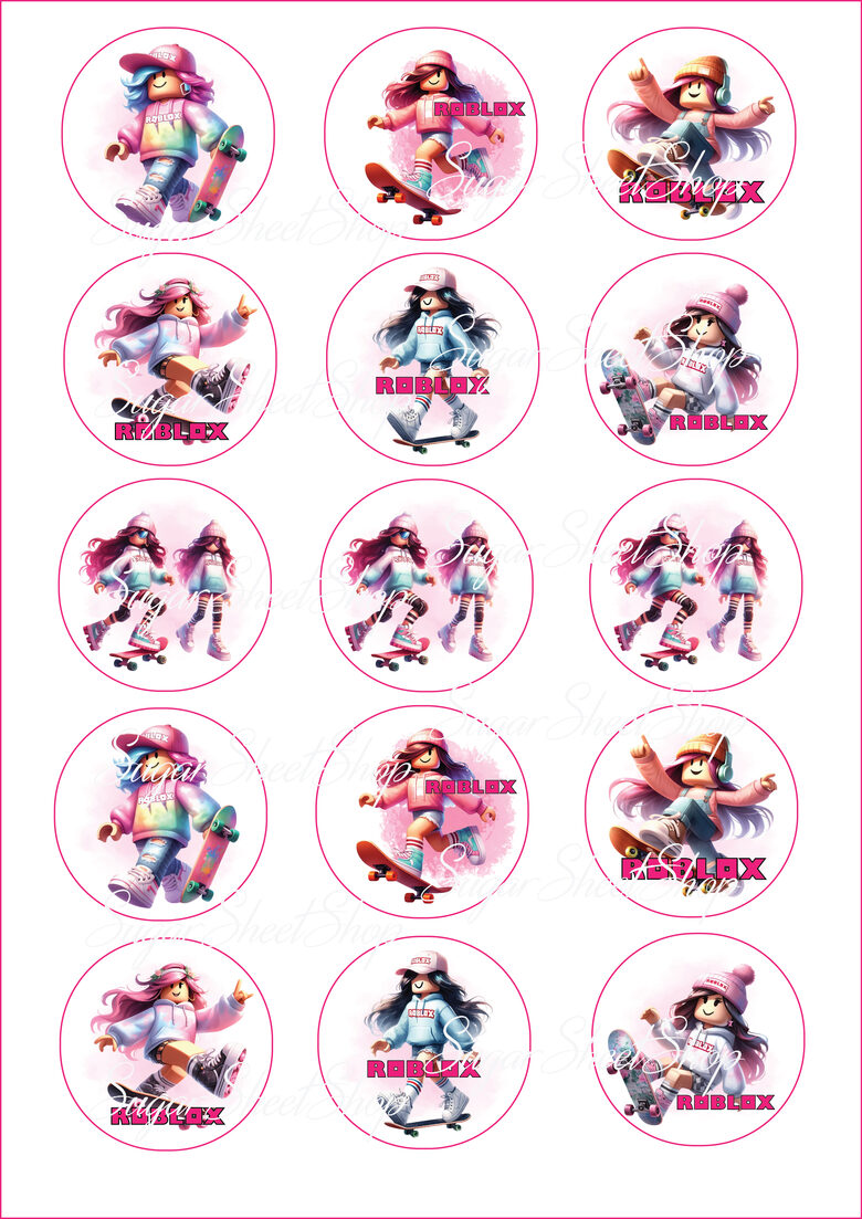 Ēdami dekori kēksiņiem, virtuļiem ROBLOX MEITENES 1