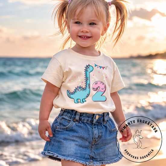 Piegludināms attēls dzimšanas dienas t-kreklam DINOZAURU BALLĪTE 7