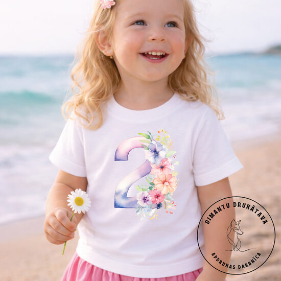 Piegludināms attēls dzimšanas dienas t-kreklam CIPARS 2