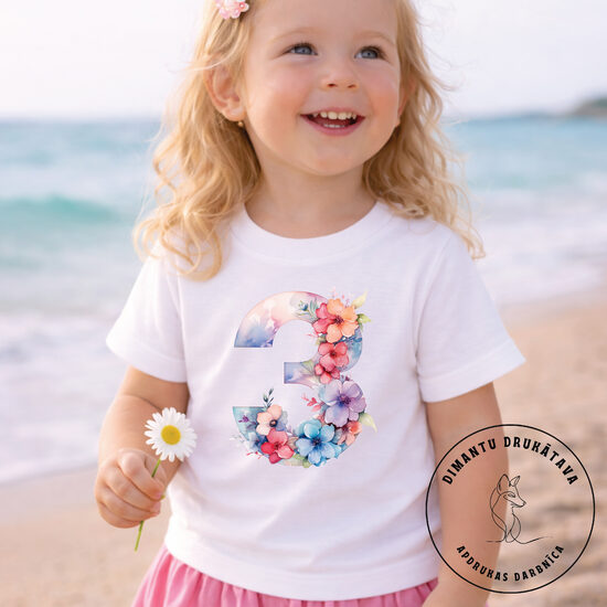 Piegludināms attēls dzimšanas dienas t-kreklam CIPARS 3