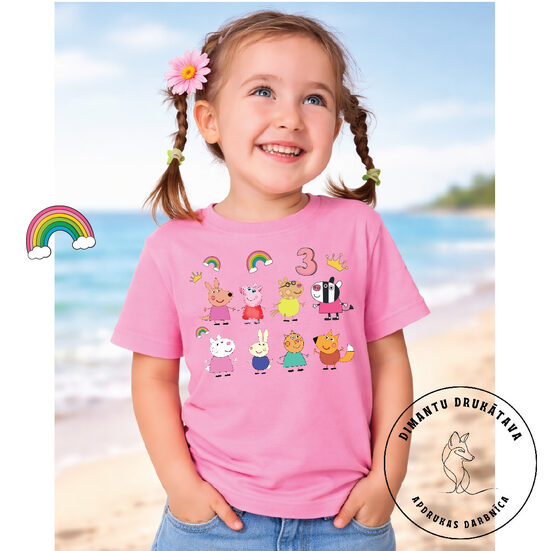 T krekls ar apdruku PEPA un DRAUGI