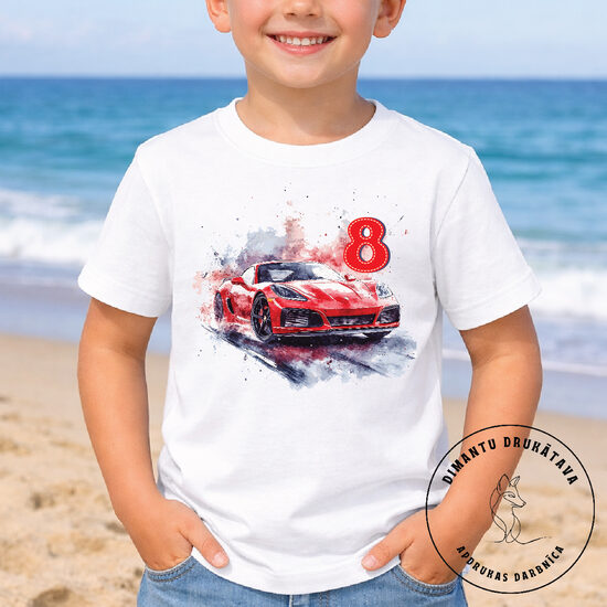 Piegludināms attēls dzimšanas dienas t-kreklam SPORTA AUTO 4