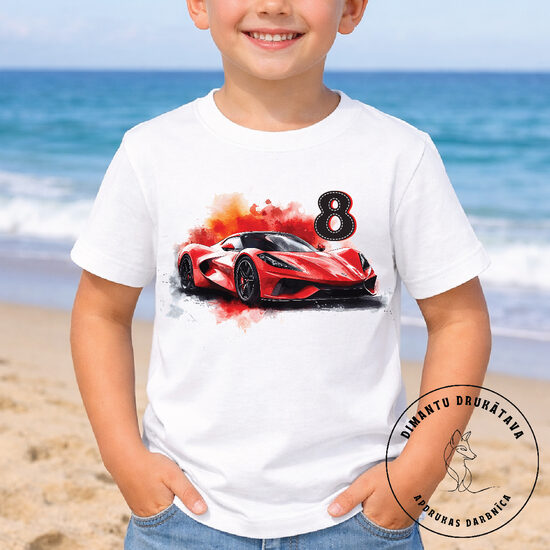 Piegludināms attēls dzimšanas dienas t-kreklam SPORTA AUTO 6