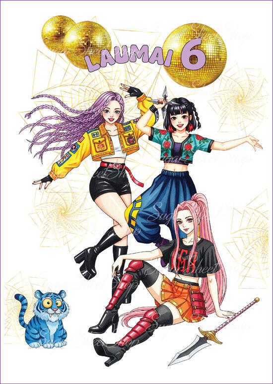 Ēdams attēls kūkai HUNTRIX KPOP 9