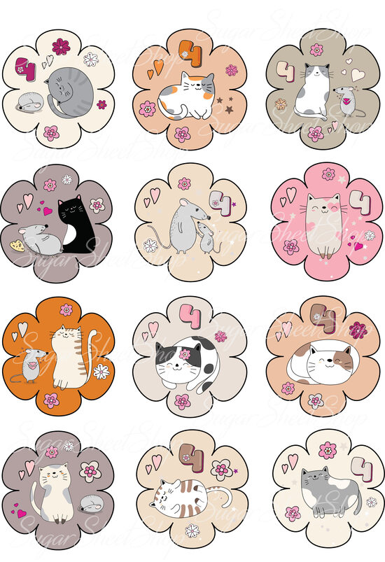 Ēdami vafeles dekori MAZIE KAĶI 5