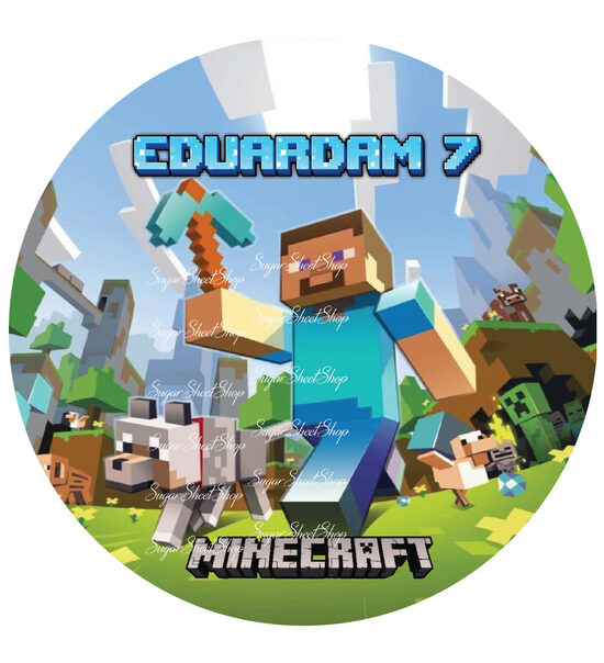 Apaļš attēls kūkai MINECRAFT 55