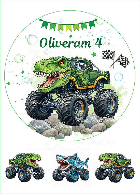 Ēdami attēli kūkai MONSTER TRUCK 10