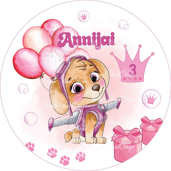 Apaļš attēls kūkai PAW PATROL SKAJA