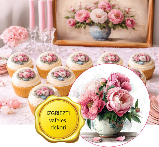 Ēdami vafeles dekori PEONIJAS 16