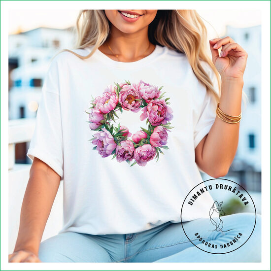 T krekls ar apdruku PEONIJAS 2