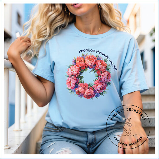 T krekls ar apdruku PEONIJAS 3