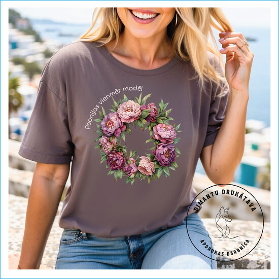 T krekls ar apdruku PEONIJAS 4