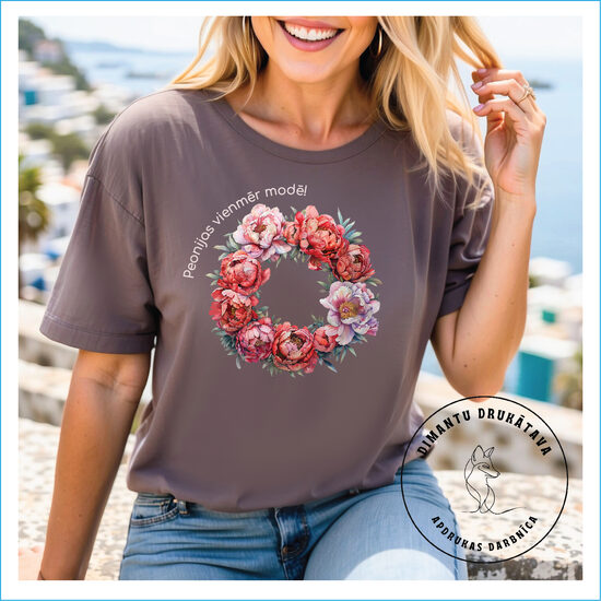 T krekls ar apdruku PEONIJAS 5