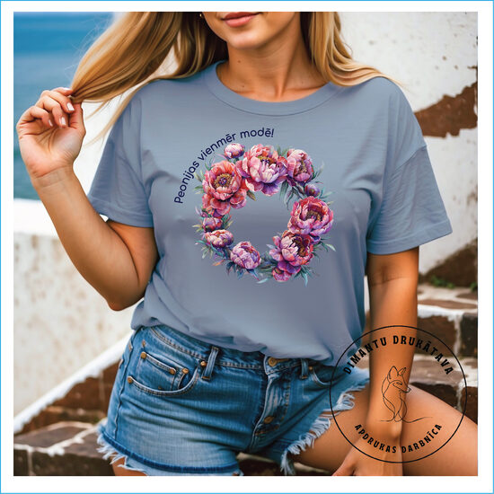 T krekls ar apdruku PEONIJAS 6