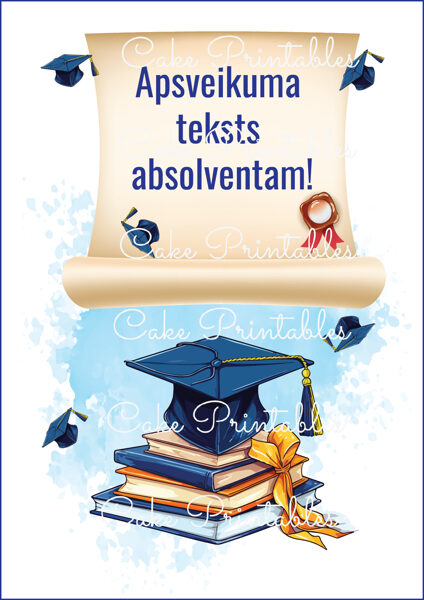 Ēdams kūkas dekors ABSOLVENTS 1