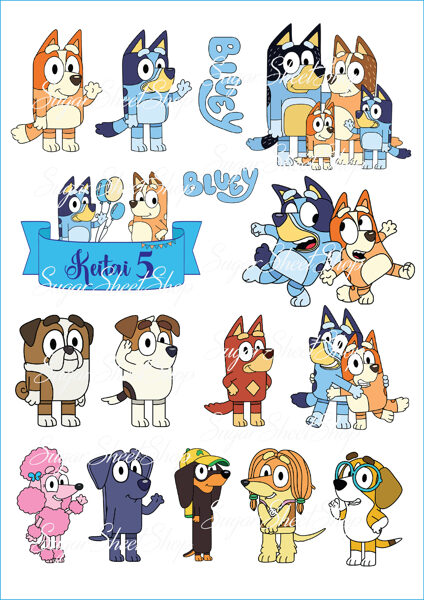 Ēdamu dekoru komplekts BLUEY 1