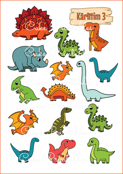 Ēdamu dekoru komplekts DINO 6