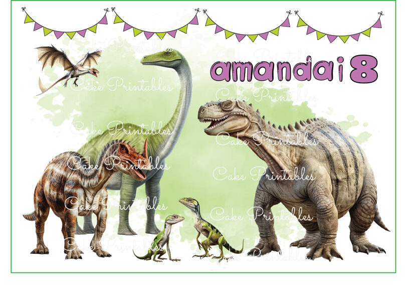 Ēdams dekors kūkai DINOZAURI 2