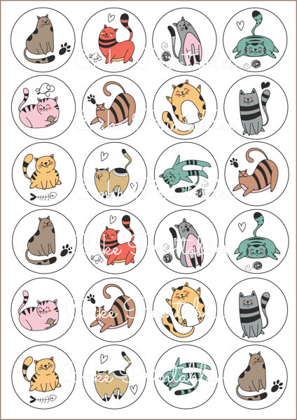 Ēdami dekori kēksiņiem, kūciņām KAĶI 1