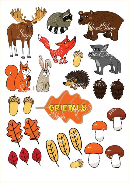 Ēdamu dekoru komplekts MEŽA ZVĒRI 4