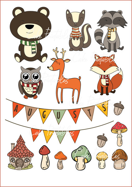 Ēdamu dekoru komplekts MEŽA ZVĒRI 2