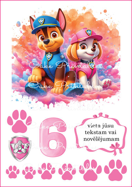 Ēdamu dekoru komplekts ĶEPU PATRUĻA PAW PATROL MEITENES 3