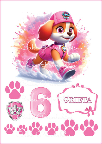 Ēdamu dekoru komplekts ĶEPU PATRUĻA PAW PATROL MEITENES 2