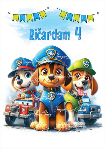 Ēdams dekors kūkai PAW PATROL ĶEPU PATRUĻA 8