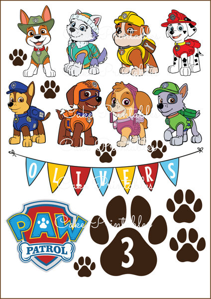 Ēdamu dekoru komplekts ĶEPU PATRUĻA PAW PATROL 7