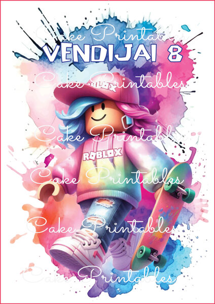 Ēdams dekors kūkai ROBLOX MEITENES 3