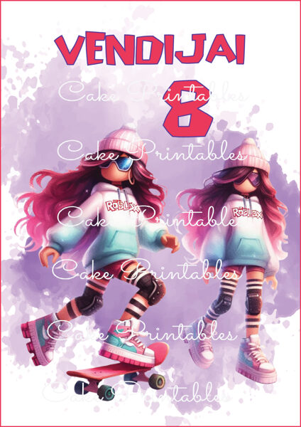 Ēdams dekors kūkai ROBLOX MEITENES 4