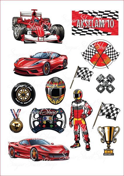 Ēdamu dekoru komplekts SPORTA AUTO 1