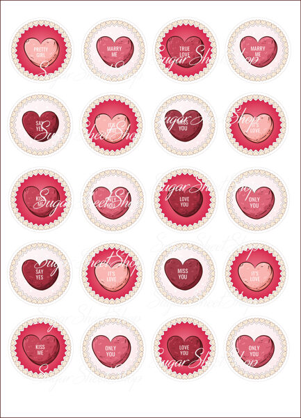 Ēdami dekori virtuļiem, kēksiņiem SALDAIS VALENTĪNS 2