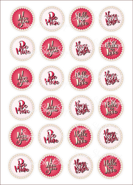 Ēdami dekori virtuļiem, kēksiņiem SALDAIS VALENTĪNS 3