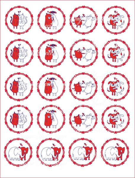 Ēdami dekori virtuļiem, kēksiņiem SALDAIS VALENTĪNS 4