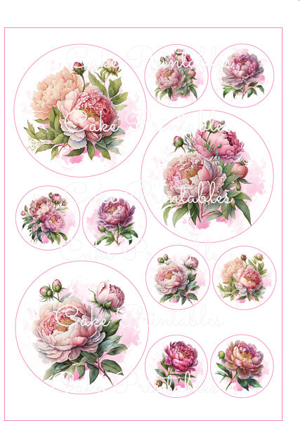 Ēdamu dekoru komplekts PEONIJA 2