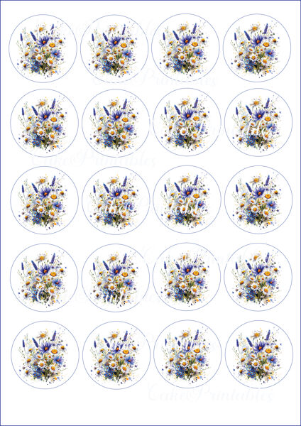 Ēdami dekori virtuļiem, kūciņām PĻAVAS ZIEDI 1