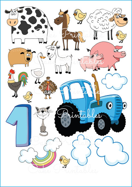 Ēdamu dekoru komplekts ZILAIS TRAKTORIŅŠ 1